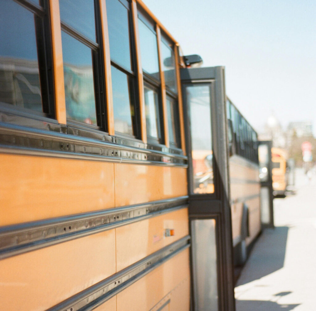 school busses lined up